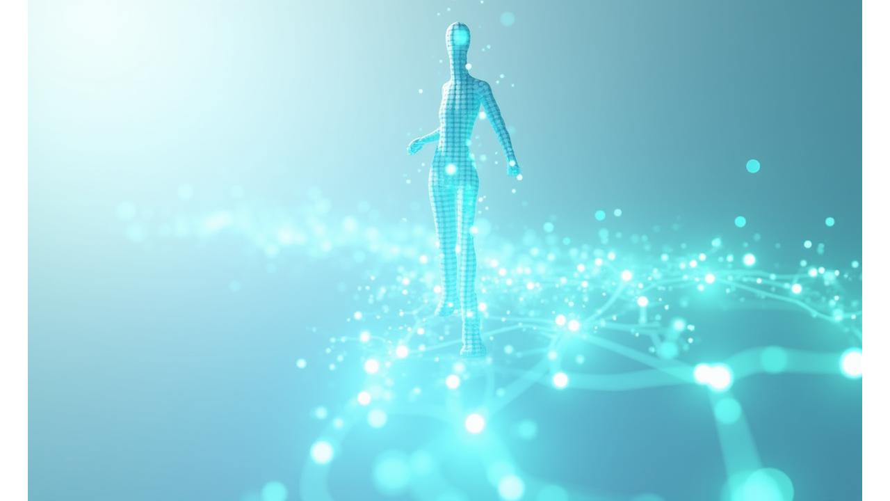 Abstract depiction of personalized wellness pathways merging with technology, bright and clear vision.