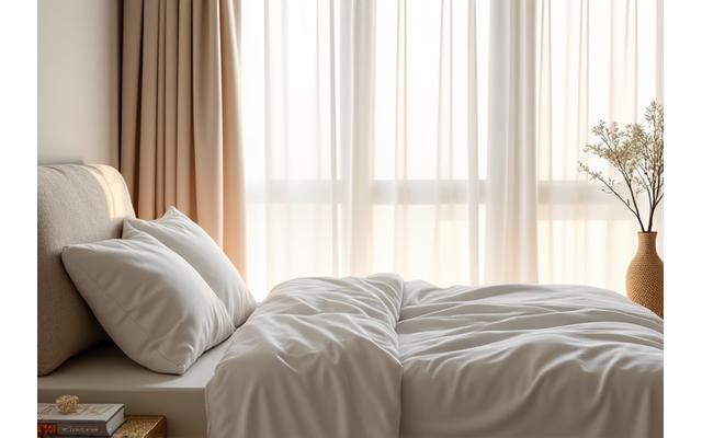 A serene bedroom with soft lighting, suggesting optimal sleep