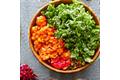 Colorful, healthy meal featuring fresh vegetables and grains, promoting gut health.