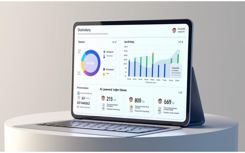Interactive AI wellness dashboard showing personalized recommendations for sleep, stress, and nutrition.
