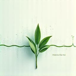Abstract icon of a heartbeat line integrated with a leaf or sprout, representing health and wellness data