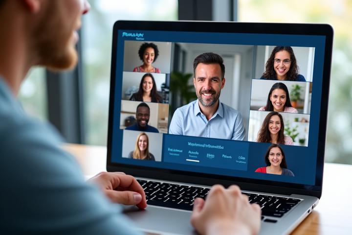 Screenshot of a vibrant, interactive virtual workshop session with multiple participants and an instructor