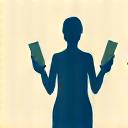 Icon representing a balanced person with a phone and a book, symbolizing digital detox